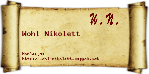 Wohl Nikolett névjegykártya